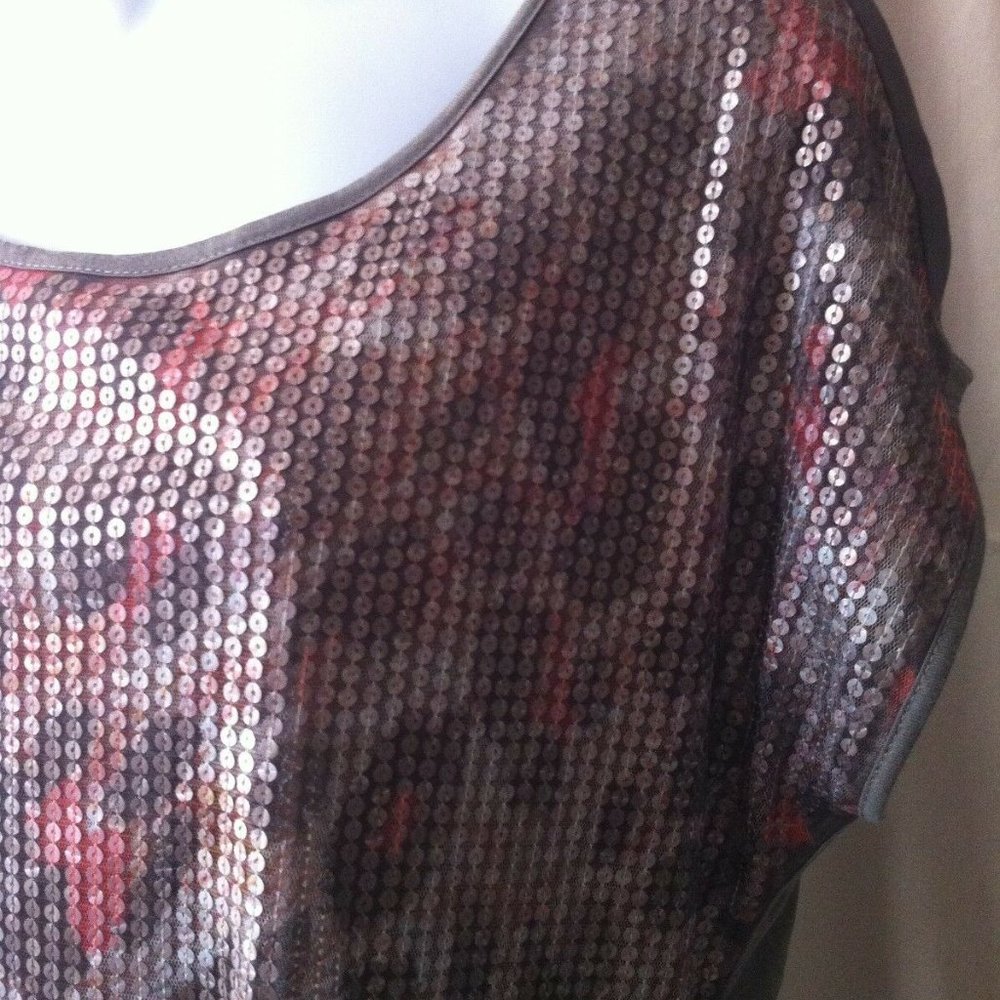 Nwot Mango Leopard Print Sequins Embellished Shor… - image 3